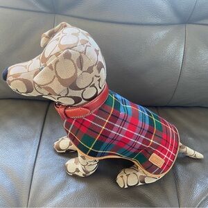 Authentic Coach Monogram Stuffed Signature Decorative Stuffed Dog